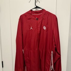 Red Jordan Windbreaker with OU Logo - Men’s size M